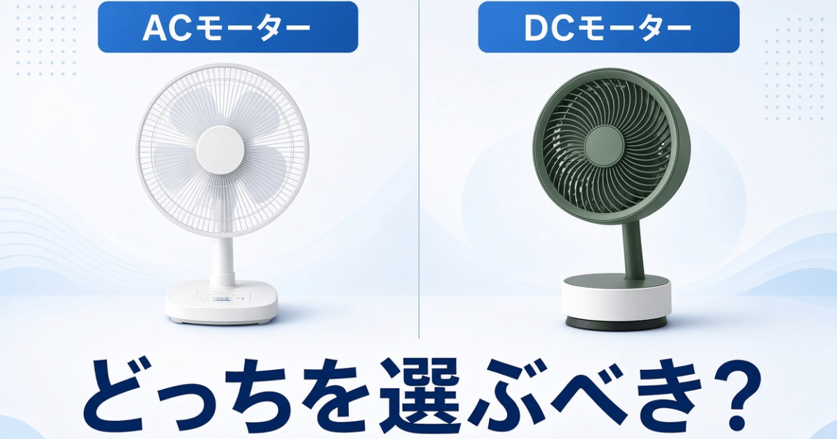 ACモーターとDCモーターの違いと扇風機の選び方