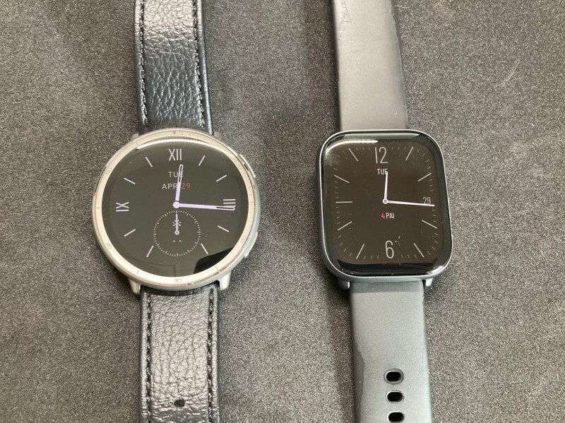 Amazfit Active2とActiveの画面比較