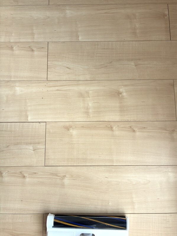 X1 Air の吸引力テスト１（フローリングにコーヒー粉）の結果