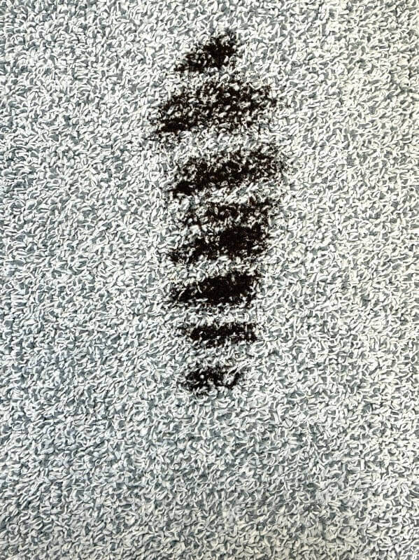 X1 Airの吸引力テスト２（カーペットにコーヒー粉）