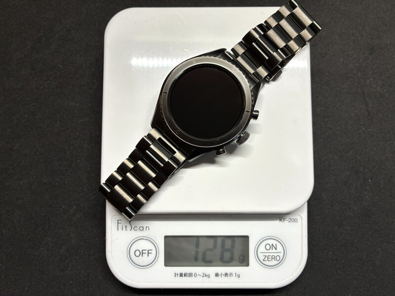 FOSMET-R1 金属ベルト時の実測重量128ｇ