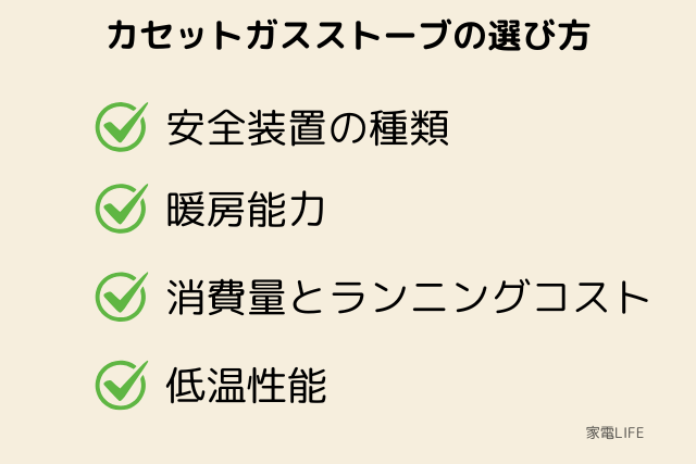 カセットガスストーブの選び方