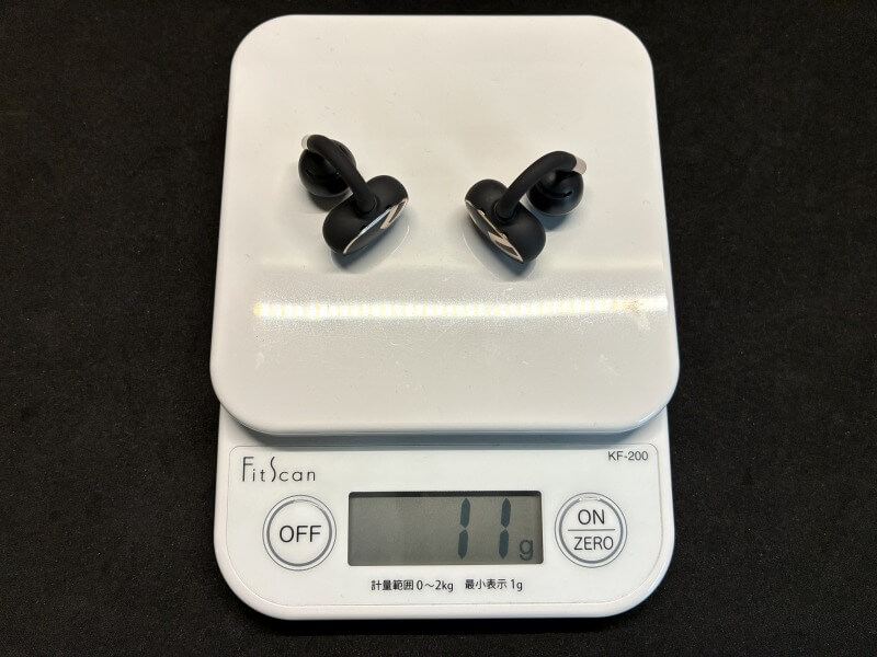 SOUNDPEATS Clip1の重さ測定（イヤホンのみ）