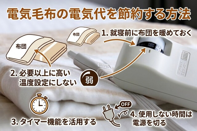 電気毛布の電気代を節約する方法